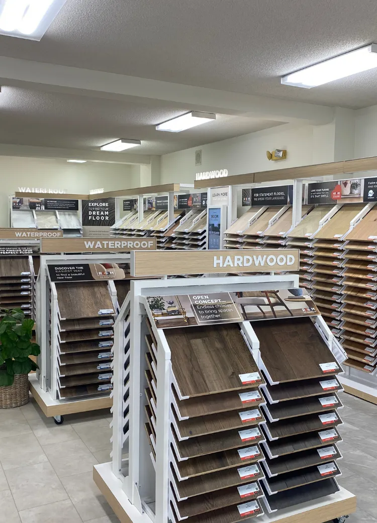 Hardwood and waterproof flooring selection
