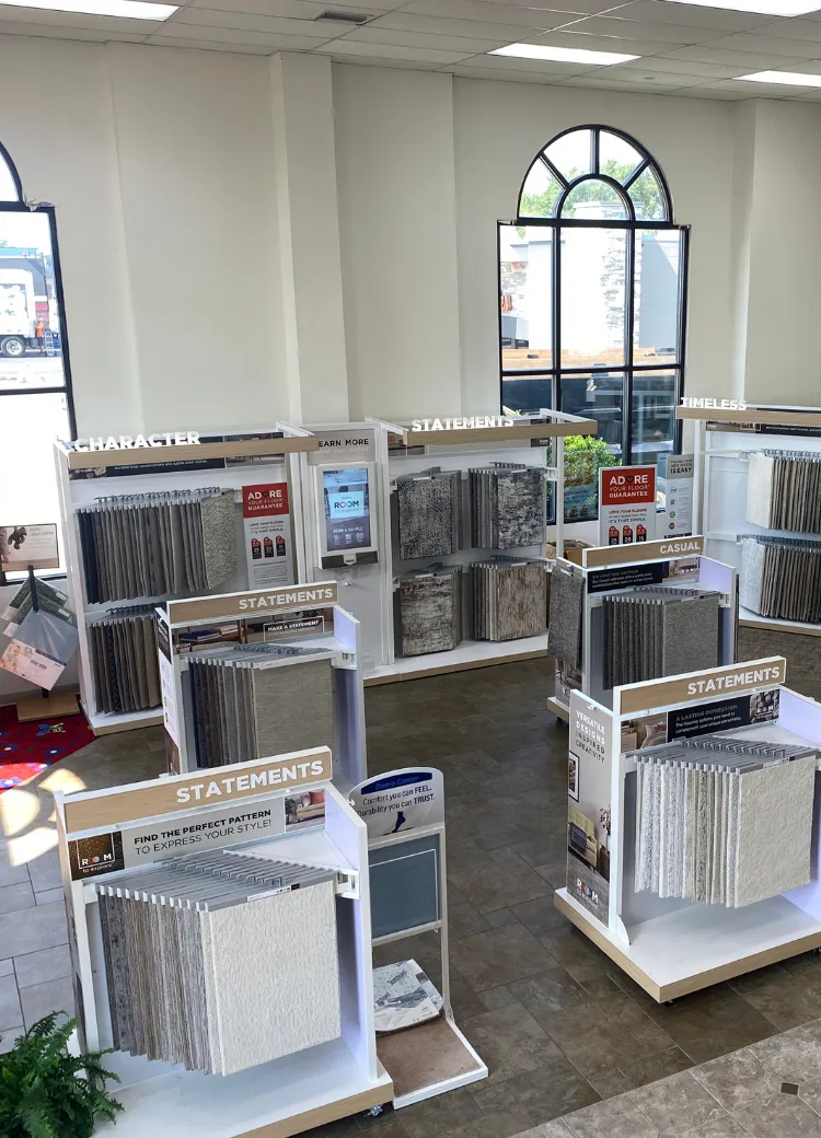 Weaver's Flooring America Showroom Carpet Selection